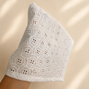 Meadow Cotton Eyelet Head Scarf - close up fabric detail