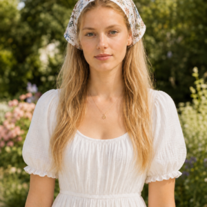 Floral Cotton Head Scarf - front